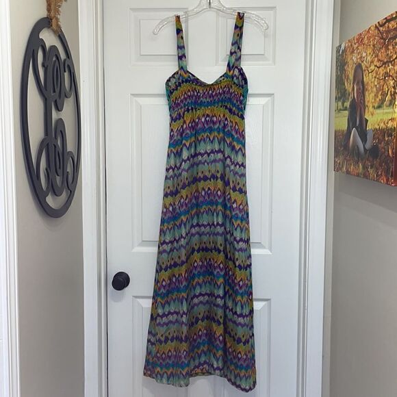Anthropologie Diane Samandi Multicolored 100% Silk Maxi Sundress - Picture 3 of 10